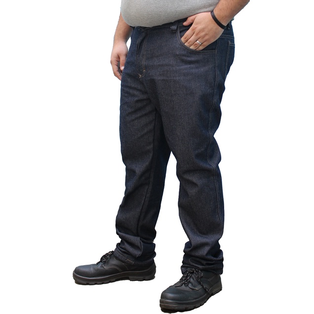 Calça Jeans tamanhos especiais Plus Size Meio Cos Meio Elastico