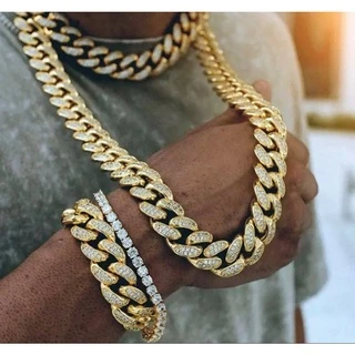 Corrente Ice Hip-hop Rapper Masculina Com Brilhantes