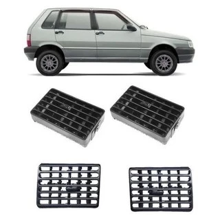 Kit Difusor Ar Central e Lateral Uno Mille Elba Duna Premio Fiorino Preto