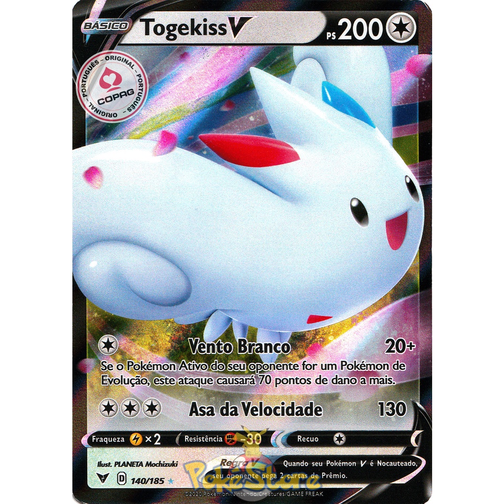 Carta Pokemon Togekiss V Portugus 140/185 Card Original Copag | Shopee  Brasil
