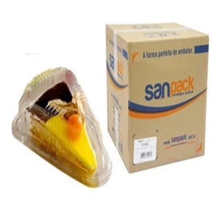 Embalagem Para Fatia Torta - Triangular Sanpack S-630 Com 100 unidades
