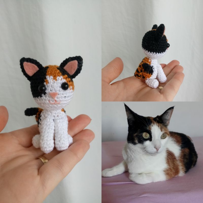 Chaveiro personalizado Amigurumi Croche do seu pet cat (gato)