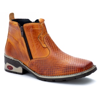 Botina Bota Texana Country Bico Quadrado em Couro Promoção Black