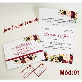 90 convites de casamento+250 individual