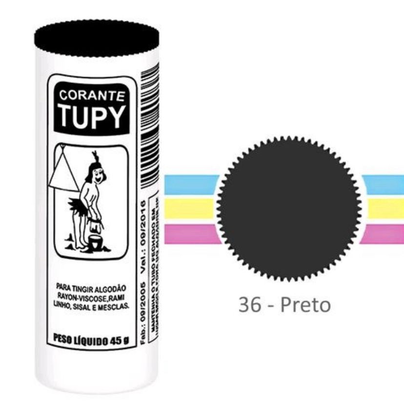 Corante tinta para tingir tecidos roupas 45g preto