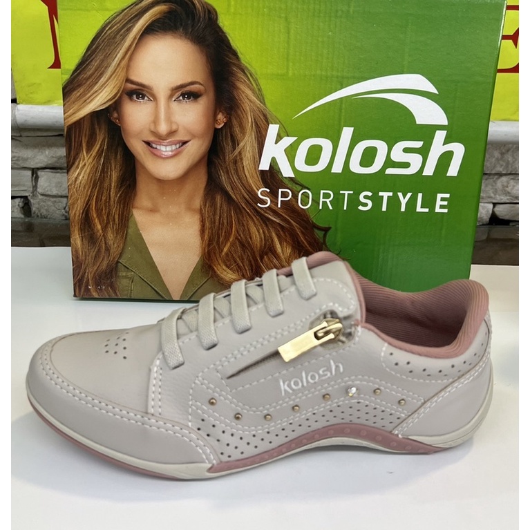 TENIS C0536 KOLOSH GEL CASUAL FEMININO SOLADO BAIXO CALCE FACIL