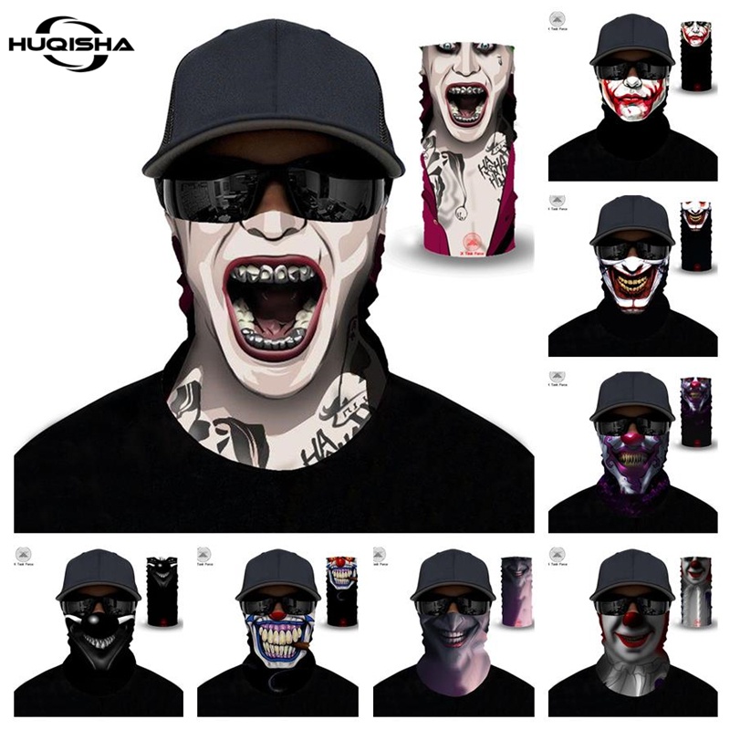 Nova 3D Impresso Palhaço Halloween Moda Anti Poeira Headband Da Bicicleta Máscara De Pesca Do Motor Rosto Esporte Lenço Lenço À Prova De Vento