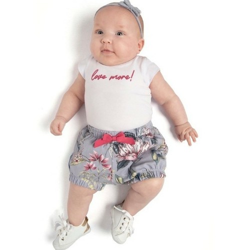 Roupa De Bebe Menina Conjunto Body E Short