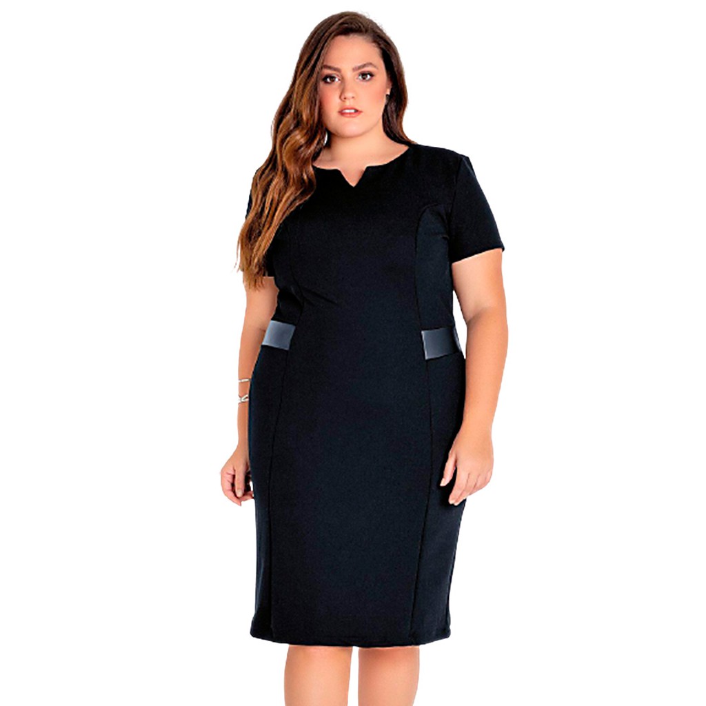 Vestido tubinho preto hot sale social plus size