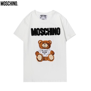 MOSCHINO T-shirt de algodão de alta qualidade estampada para homem