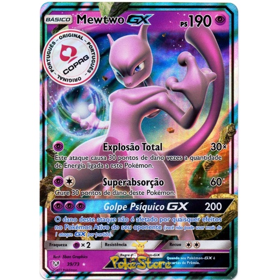 Carta Pokemon Mewtwo GX Português Original Copag 72/73 ou 31/68
