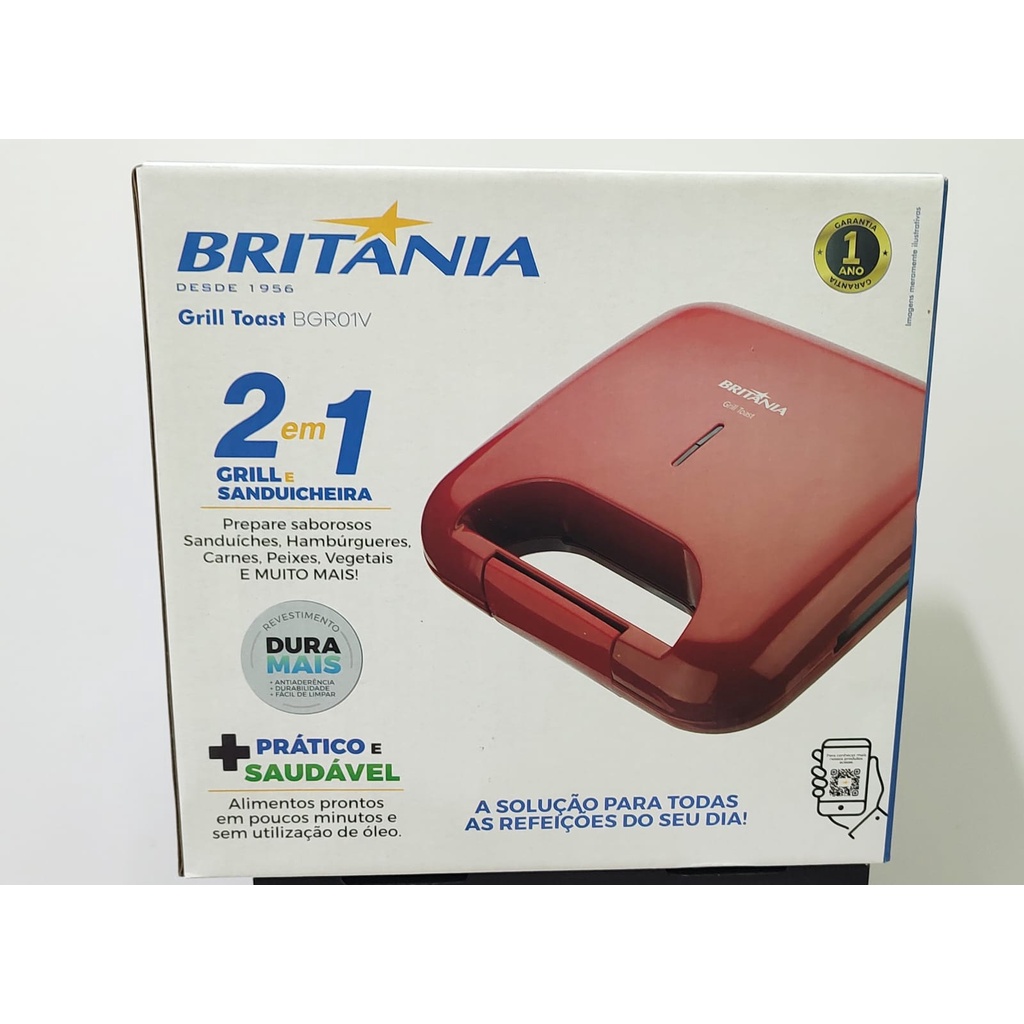 Grill/Sanduicheira Britânia Toast BGR01V - 750W | Shopee Brasil