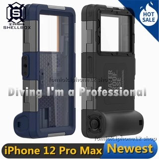 [SHELLBOX] 2023 New Summer Swimming Professional Diving Phone Case For iPhone 15 promax 14 plus 13 12 Pro Max Capa 15M Depth Underwater Waterproof Cover 12Mini 11 Pro Max / Xs Max / Xr / XS / X / 8/7/6 Plus