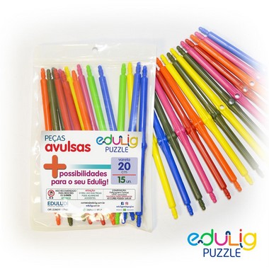 Quebra-cabeça Edulig Puzzle 3D Foguete - 56 peças e conexões - 6