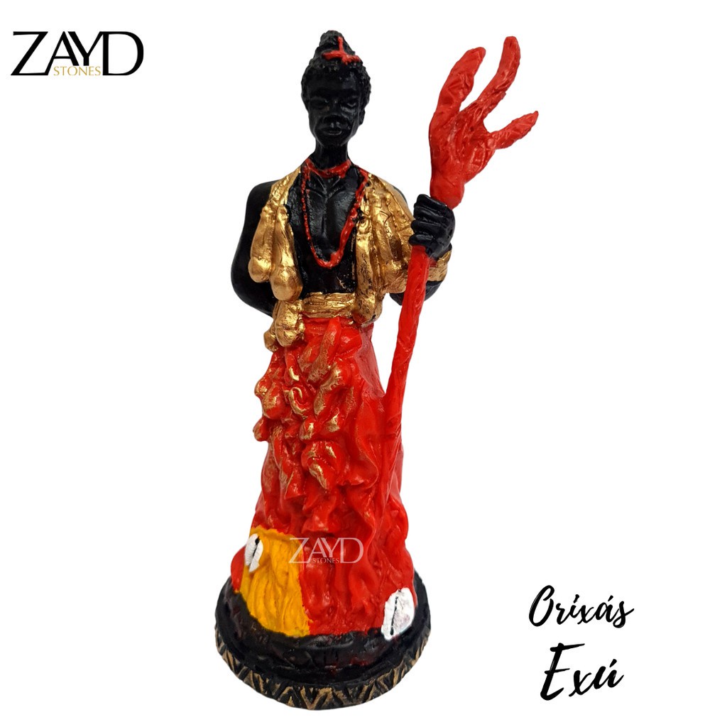 Im112 | Imagem Exu Orixá Candomblé Umbanda Santo Resina 15cm | Shopee ...
