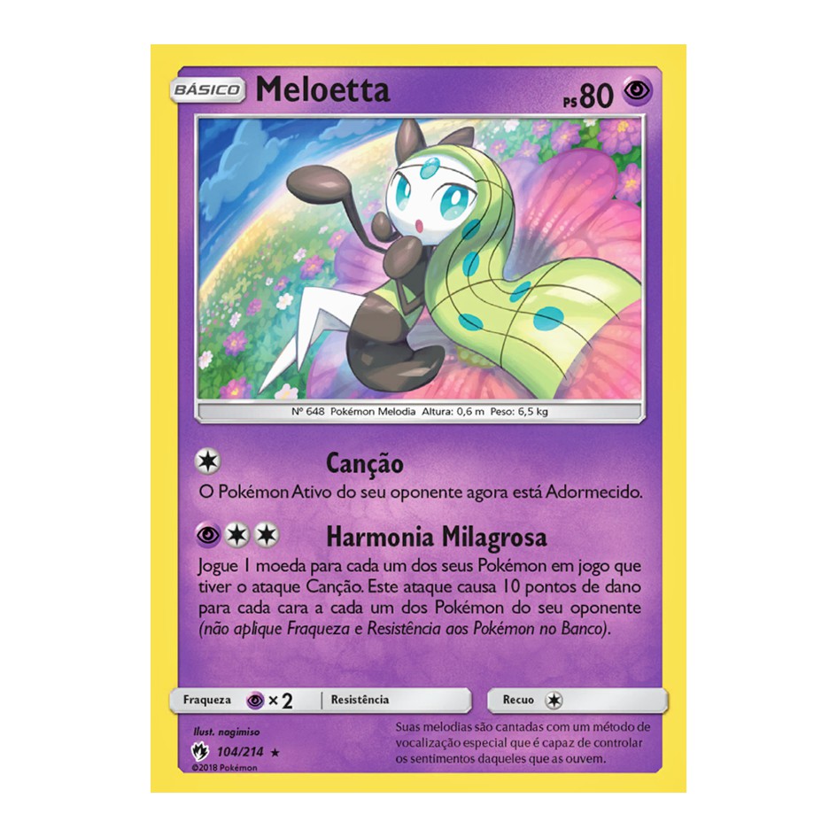 Carta Pokémon Mítico Meloetta Trovões Perdidos