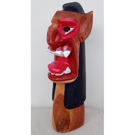 Carranca Escultura Em Madeira Talhada Artesanato - 30cm - artesanato