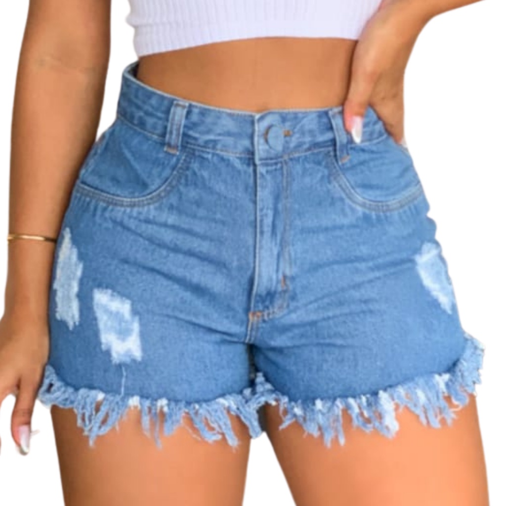 Shorts clearance desfiados jeans