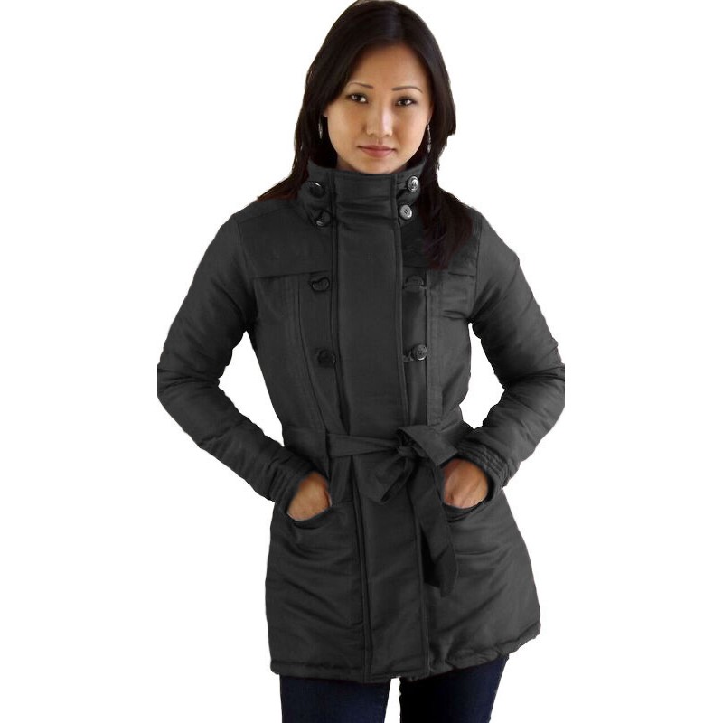Casaco Trench Coat feminino Acolchoado Inverno Shopee Brasil