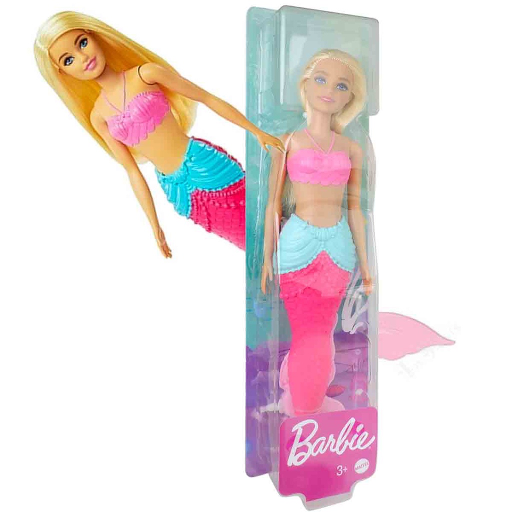 Barbie Sereia Loira com Cauda Rosa - Mattel 