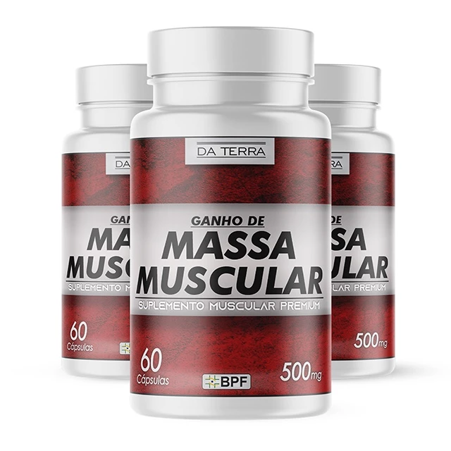 3 Potes - Combo Ganho De Massa Muscular - Clorela + Albumina + Chia Em Cápsulas