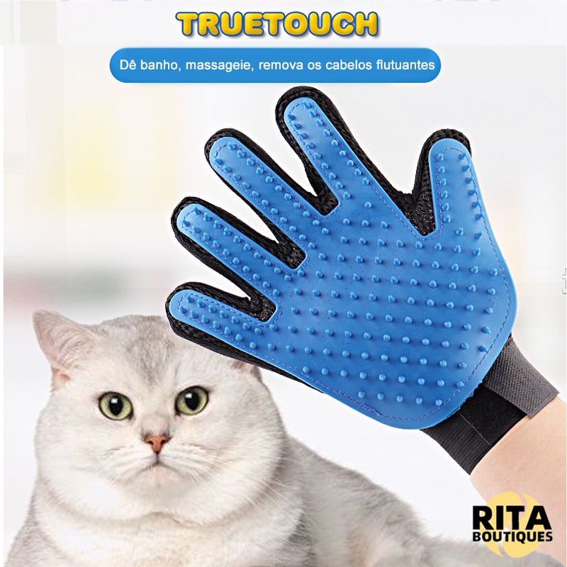 Luva De Pelo Dedo Banho Magnética Tira Pelos Cães Gatos Pet Luva Para ...