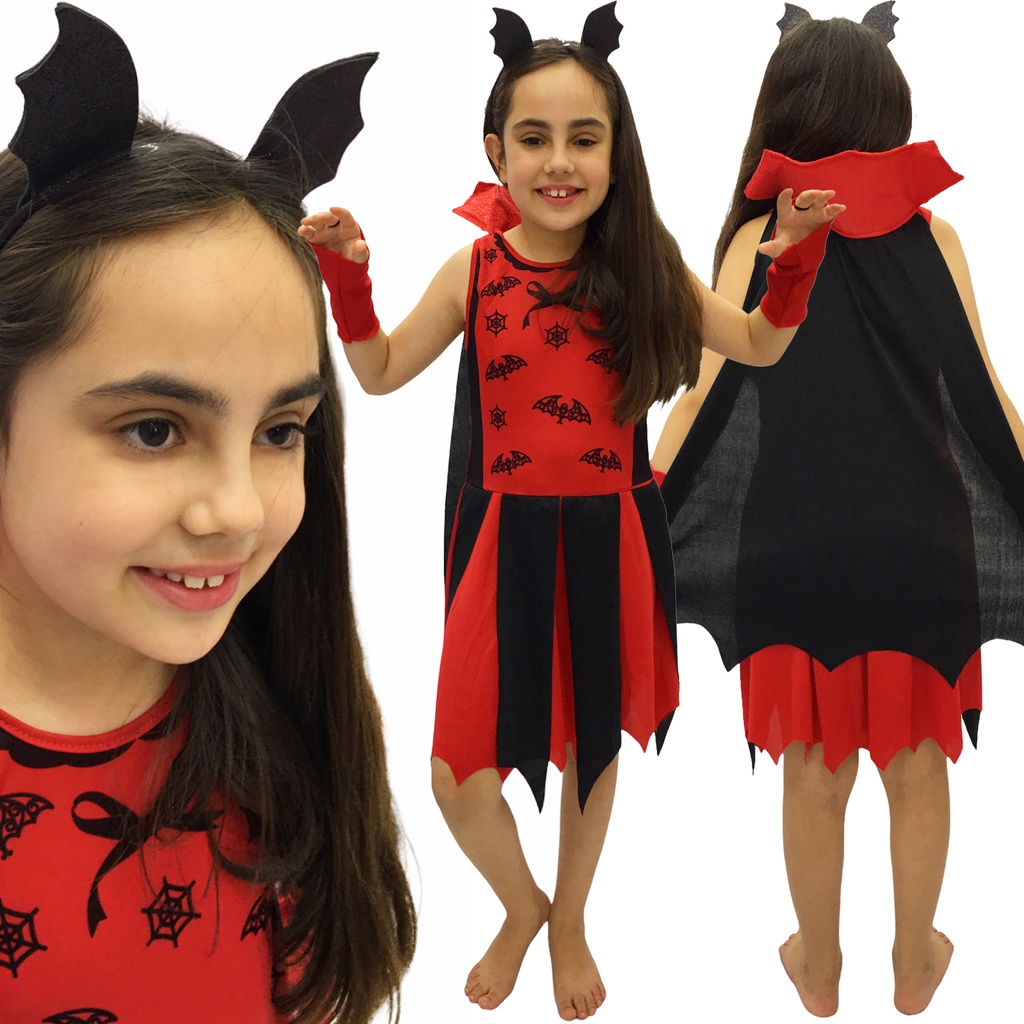 Fantasia Vampiro Drácula Infantil Criança Menino Menina Halloween Terror  Dia das Bruxas
