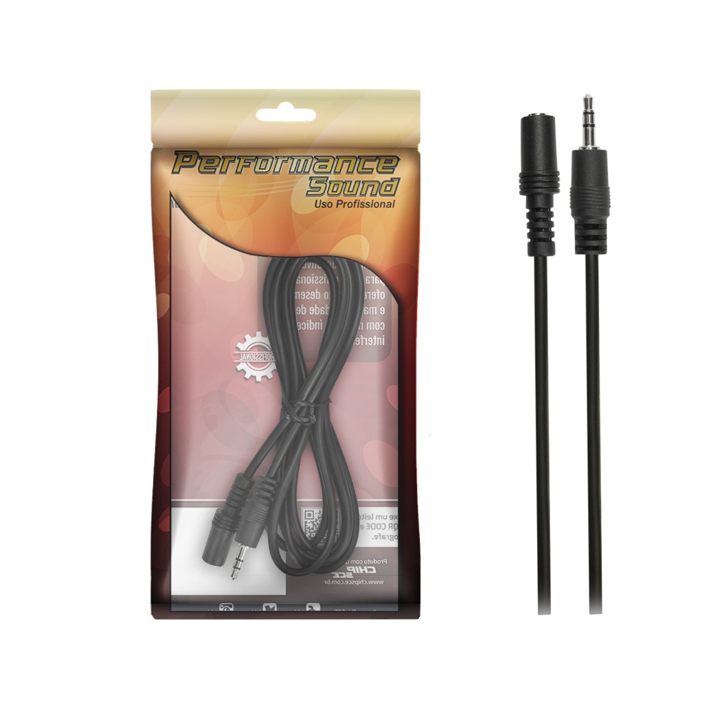 Cabo P2 Extensor - P2 Estereo + Jack 2 Estereo 1,80 Mts