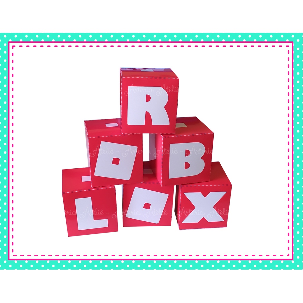 6 Caixa cubo Lembrancinha Personalizados Caixinha Festa Decoração Roblox