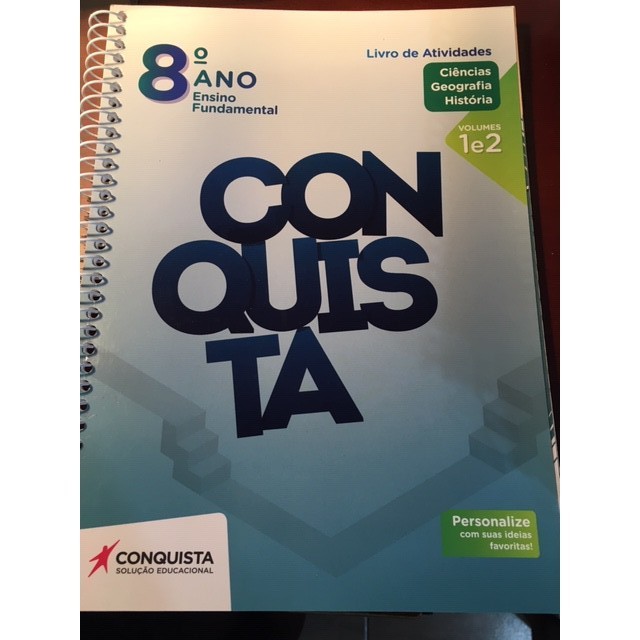 Livro Conquista 8º Ano Livro Atividades Ciências Geografia História 1 e ...