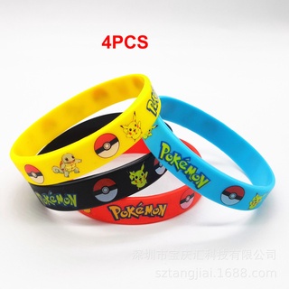 Pokemon pikachu dos desenhos animados pulseira de silicone