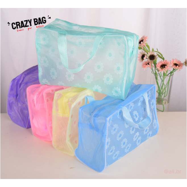 【 Crazy Bag 】 Waterproof Saco Floral De Maquiagem Criativo Para Produtos De Casa/Viagem/Banheiro