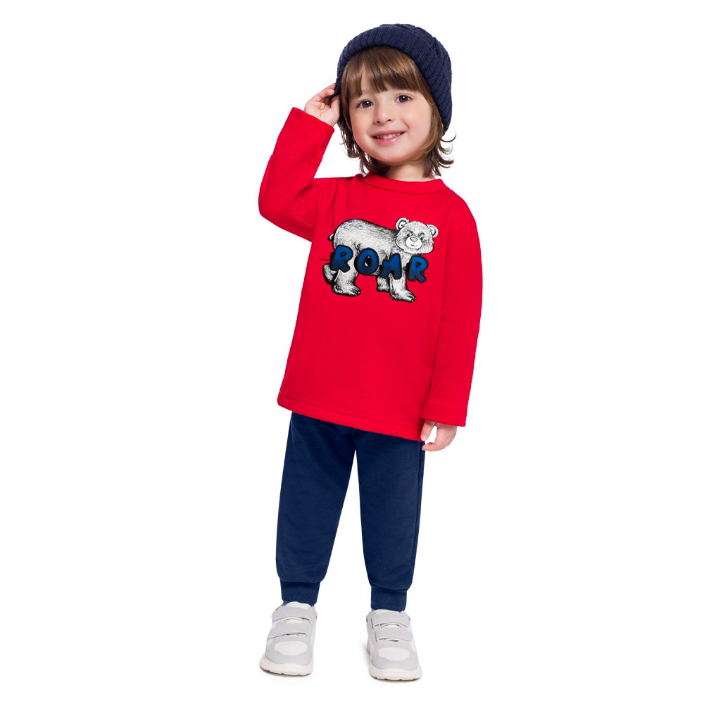 Conjuntos Infantil Inverno Kit 3 Roupas Masculino Flanelado Manga Longa -  Compre Agora