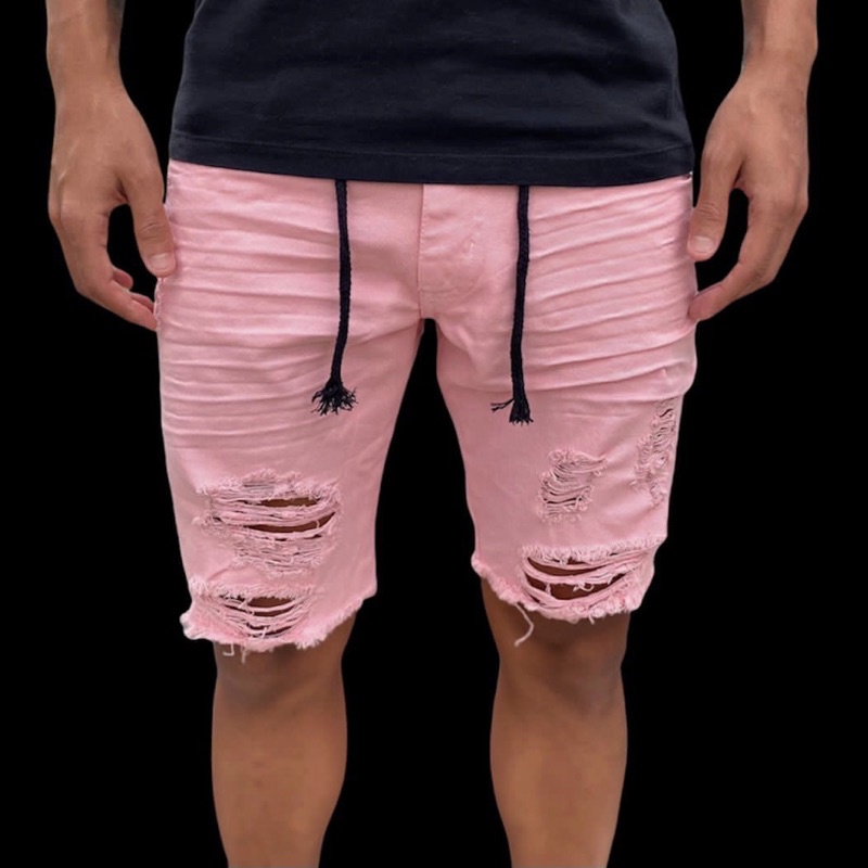 Calça jeans best sale rosa masculina