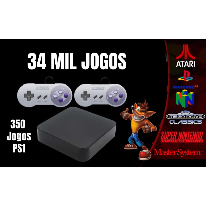 Super Console X - PSP/PS1/N64 + 50 Emuladores Com 90000 + Jogos / 6 ME – O  Brazil Express