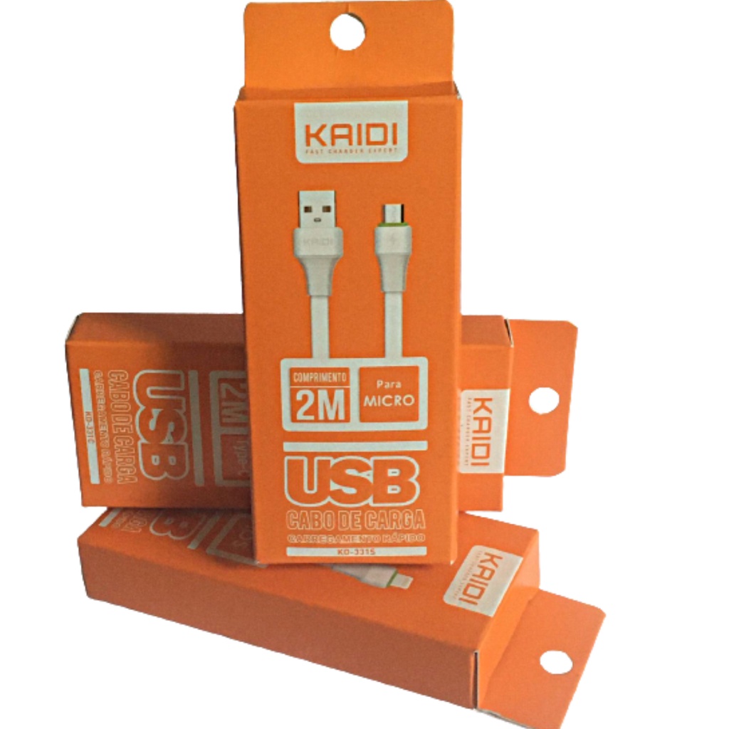 Cabo Carregador Para iPhone iPad Original Kaidi 2 Metros KD-331A