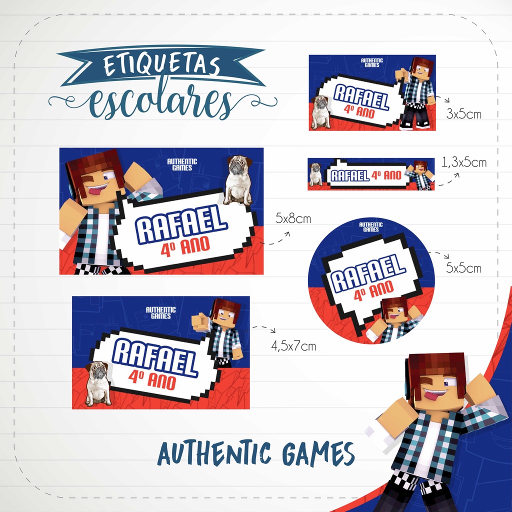 KIT Etiqueta Escolar Games - FRETE GRÁTIS