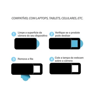 Kit com 4 Webcam Cover Tampa para Câmera de notebook ou celular mais segurança e Privacidade anti-espionagem