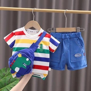 Conjunto Infantil Unissex Estampa Dinossauro Camiseta + Short