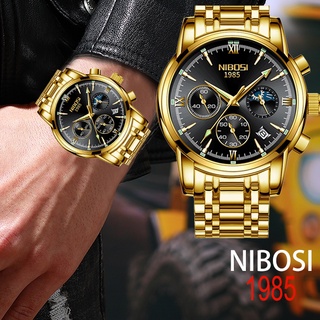 NIBOSI Novo Relógio Masculino Cronógrafo De Quartzo à Prova D