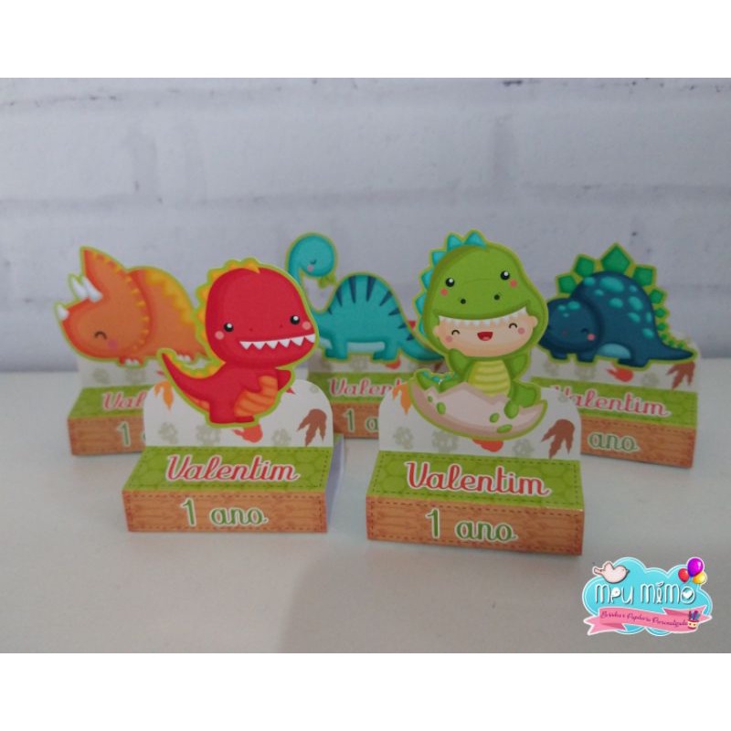 Porta bis duplo 10 unid. dino baby personalizado lembrancinha festa ...