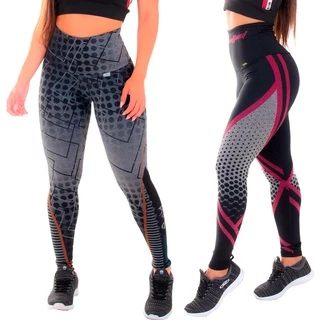 KIT 2 Leggings Cintura Alta Mescla Sublimada 0%Transparência Tecido Compressão