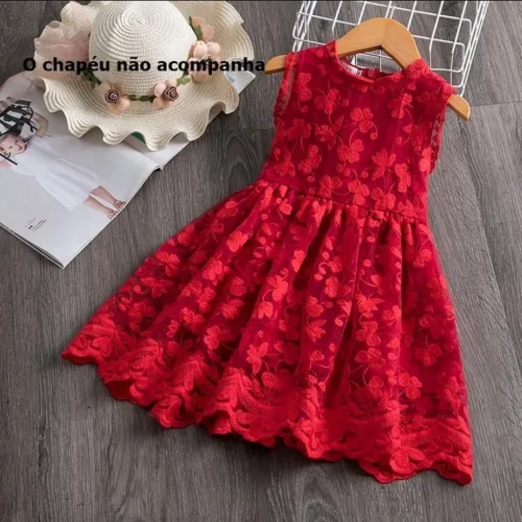 Vestido Princesa Vermelho - kimimo kids - Vestido Feminino