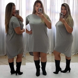 vestido mullet plus size manga curta nf NF Confecções Pronta entrega