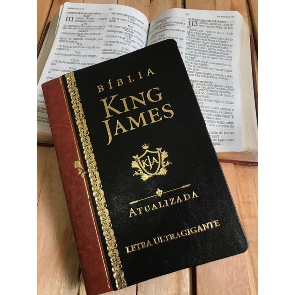 Bíblia King James Atualizada Letra Ultragigante Luxo Preta | Shopee Brasil