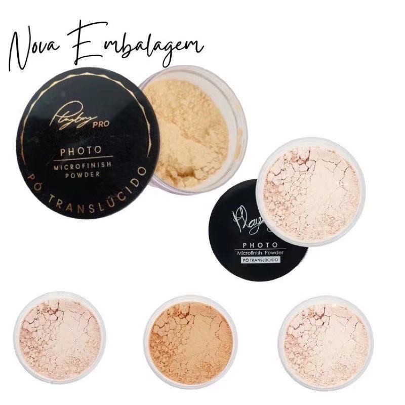 Pó translúcido Playboy Photo Microfinish super fino nova embalagem