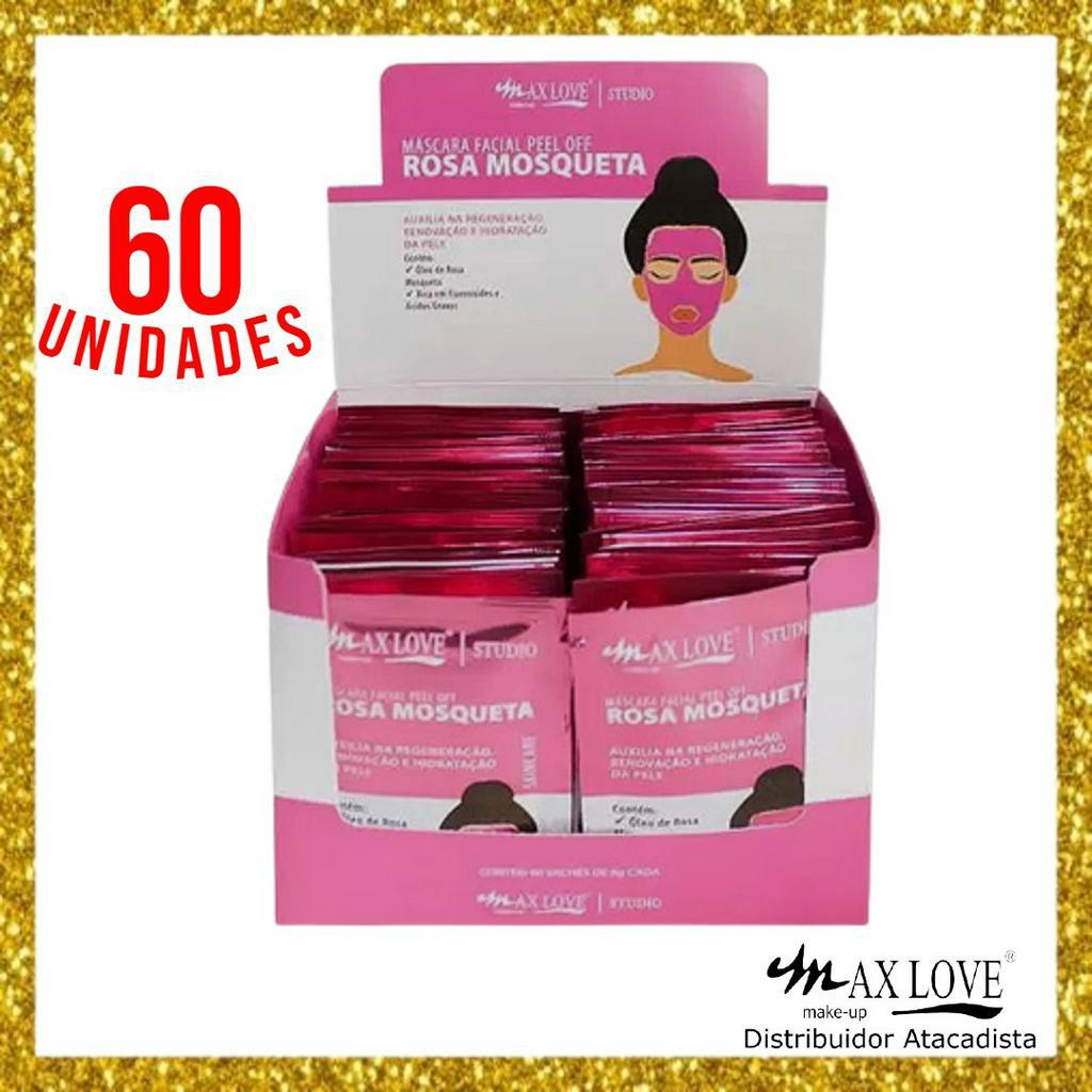 Máscara Facial Max Love Rosa Mosqueta Box com 60 Sachês 8g cada ...