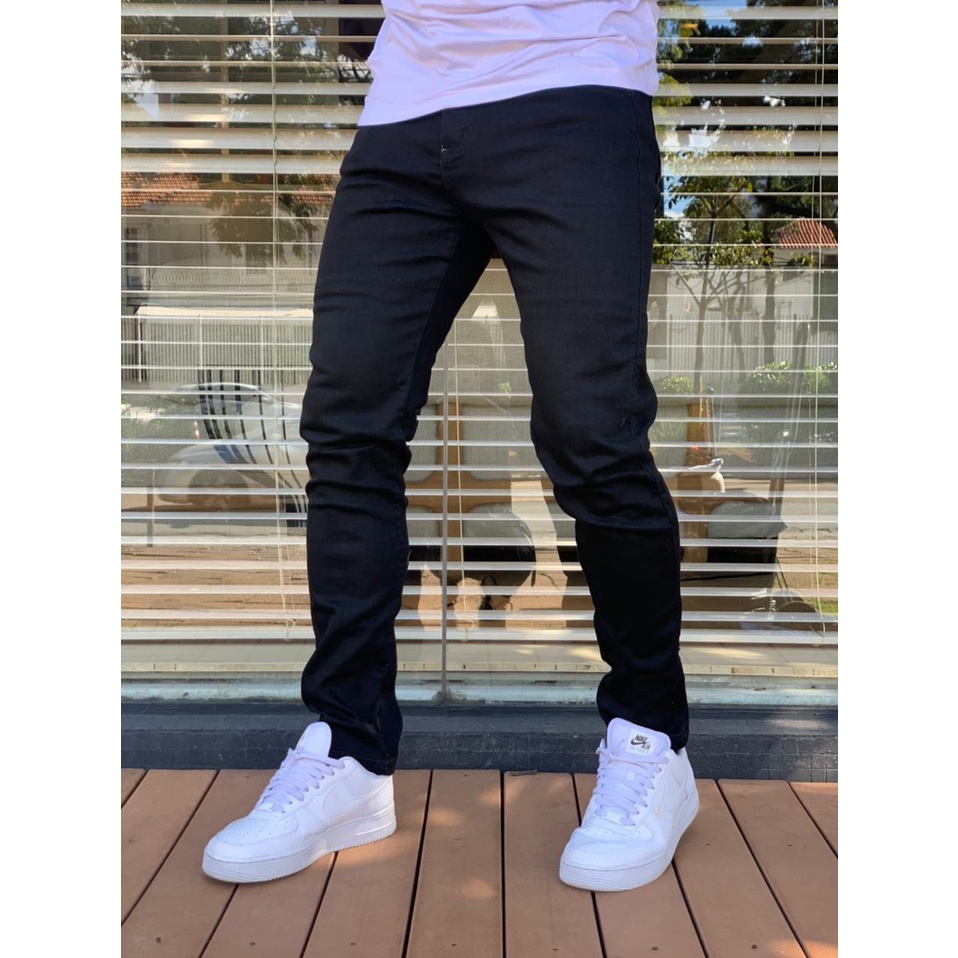 Calça jeans store masculina preta slim