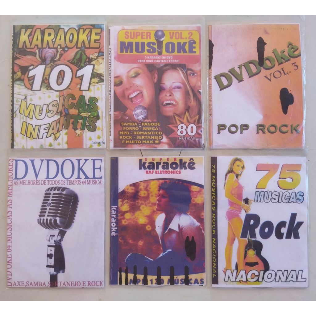 Pop Rock, Axé, Pagode, Mpb, Sertanejo, Hits. 8 Dvds Karaokes