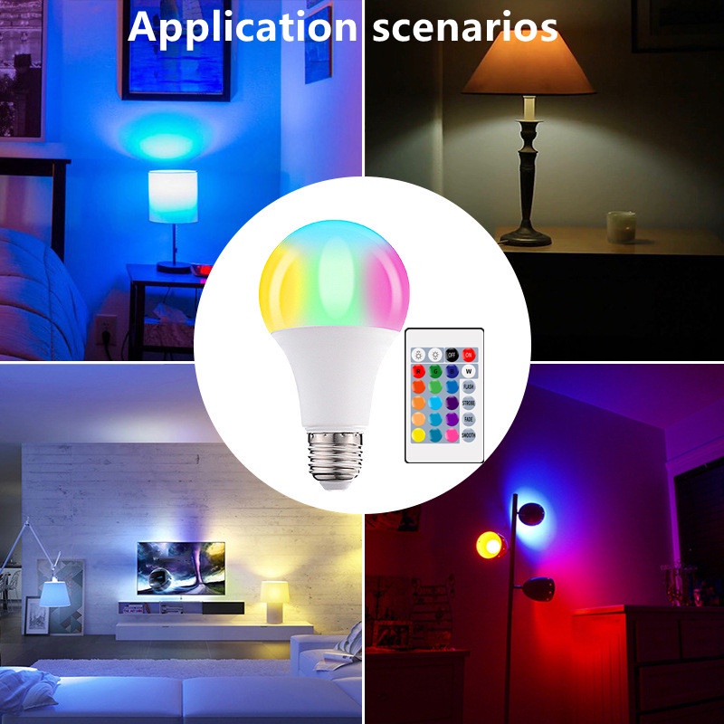 Lâmpada Mágica LED RGBW 7W-15W com Controle Remoto para Decoração de ...